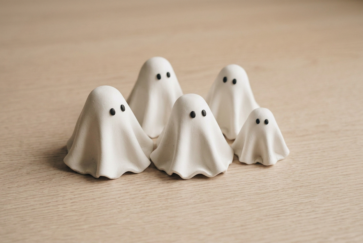 Polymer Clay Ghosts That Stand Up on Their Own